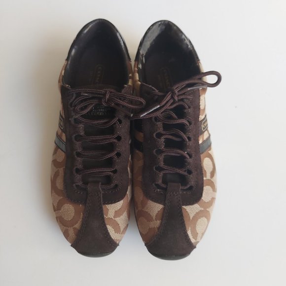 Coach Brown "Kathleen" Signature Sneakers - Picture 5 of 12